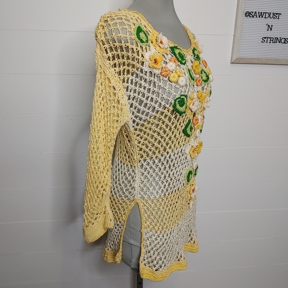 ADORABLE crochet floral swim cover/top S/M - Picture 6 of 13